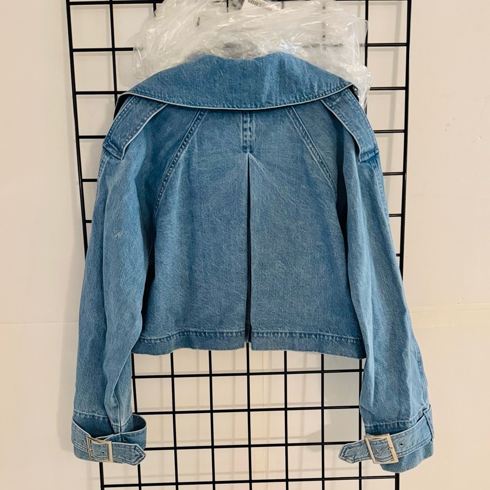 Toccin Tommy Cropped Denim Trench Coat - Picture 8 of 9